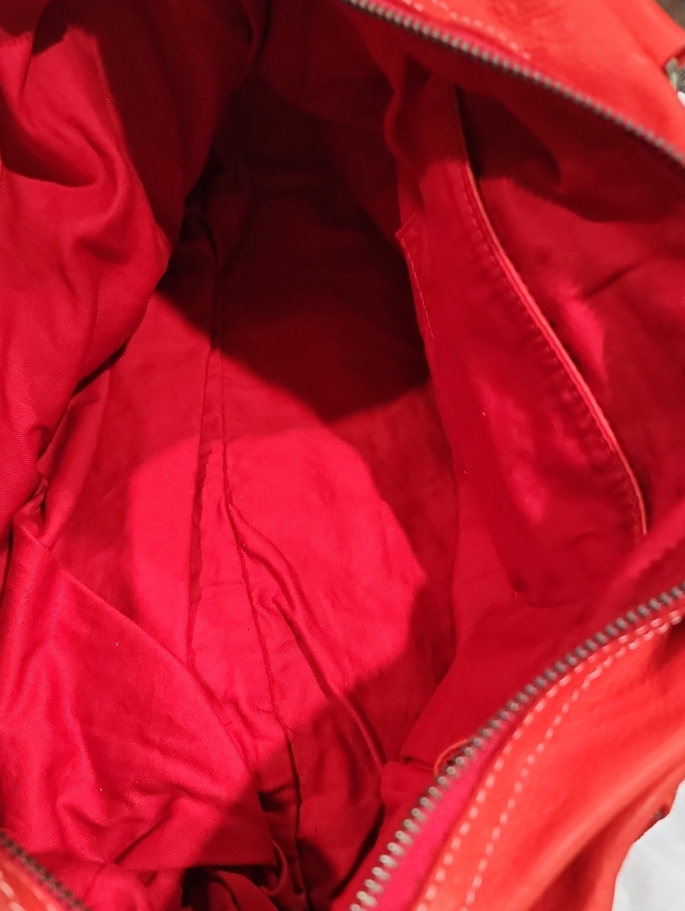 NWT Johnny Was Red Women's Leather Satchel Handbag - Picture 5 of 7